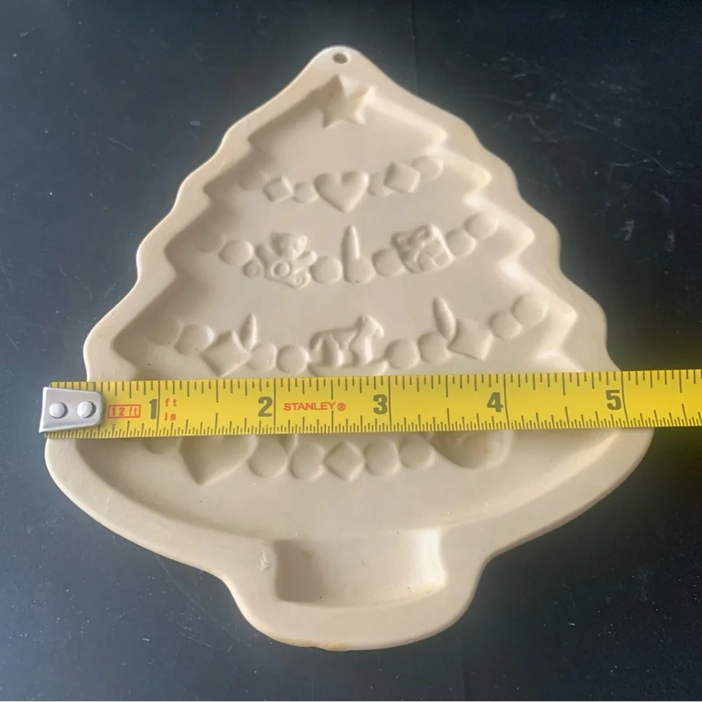 Vintage Brown Bag Cookie Art Stoneware 1986 Hill Design Craft Mold X-Mas Tree